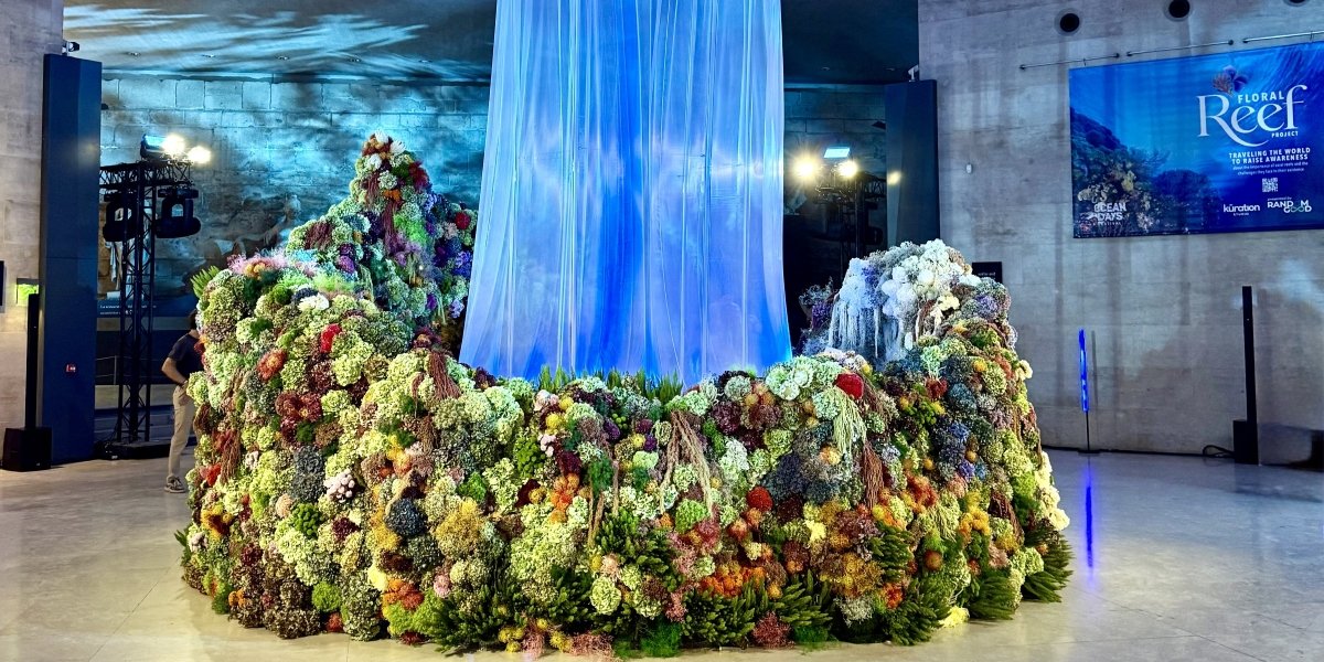 Under the Louvre's Inverted Pyramid, a Reef Made of Flowers Presented by Random Good